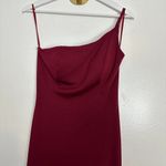 La Femme  One-Shoulder Jersey Gown in Burgundy Size US 6 Photo 3