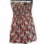 Papaya  Strapless Floral Fit & Flare Smocked Back Boho Cottagecore  Medium Lined Photo 3