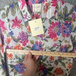 Easy Clothes Woman Size Small NWT silk blend button‎ down floral Shirt White Photo 5