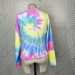 Chaser Long Sleeve Ballet Wrap Top In Tie Dye Pink Yellow Size Large Photo 7