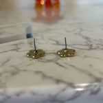 Kep Designs Light Blue & Gold Tone Flower Floral Earrings Photo 2