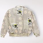Details Sportswear Vintage Silk Sunflower Bomber Jacket Womens Size Small Photo 5