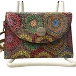 Lodis Calabasas RFID coin Change Purse Used Leather Patterned Photo 1