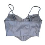 Say What? NWT Say What Light Blue Padded Cropped Bustier Top Front Closure Adj. Straps L Photo 4