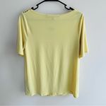 Kasper yellow short-sleeve top with a crochet or lace yoke size Medium Photo 4