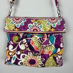 Vera Bradley Crossbody Bag Purple Plum Crazy Floral Convertible Colorful Tote Photo 5