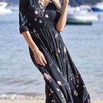 Jaase xs Indiana black floral button down boho maxi dress Photo 0