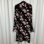 Equipment  Femme Black&Pink Floral Clea Silk Button Front Shirt Dress Sz.M Photo 5