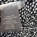 Ann Taylor  Black  White Polka Dot Silk Blend Smocked Peplum Top Size 6 Photo 11