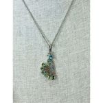 Sterling Silver 925 Peacock Tourmaline Variants CZ 18" Pendant Necklace‎ NWOT Silver Photo 4