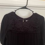 Loft  Lace Black Short Sleeve Blouse Shirt Photo 2