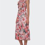 Sea New York Lanie Floral Smocked Midi Dress 100% Silk Pink floral Size Medium M Photo 3