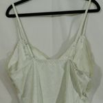 Vintage Satin Cami Top | White w/ Lace Trim | Stretch Fit small Yellow Photo 5
