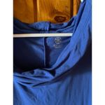 Gaiam  Royal Blue Cowl Neck Athletic Top Long Sleeve Ruched Side Yoga Workout‎ Photo 2