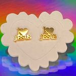 New I love Jesus Fashion Earrings Gold Photo 2