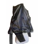 Kenar  Women's RARE Black Suede Leather Belted Jacket W Shiny Leather Accent Sz M Photo 6