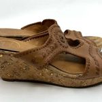 Jack Rogers Brown Leather Cork Wedge Sandals Women's 9 US Photo 2