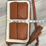 London Fog NEW  Evelyn Medium Crossbody Purse Bag Cream Canvas Tan Faux Leather Photo 8