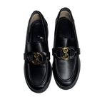 Sam & Libby  Black Loafers Gold Accent 8 faux leather preppy work casual slip on Photo 1