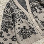 Anthropologie Cream PAISLEY CHAIN KNIT WOOL OVERSIZED CARDIGAN Photo 6