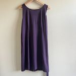 Loft  Ann Taylor Purple Sleeveless Shift‎ Dress Womens Size M Pleated w/ Belt Photo 5