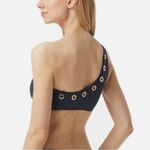 Michael Kors Michael‎ Kors NWT Grommet One Shoulder Swim Bikini Top Swimsuit Navy Size L Photo 3