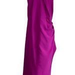 Slny Fuchsia Pink Beaded Halter Evening Gown Size 6 Sleeveless Cut Out Dress Photo 0
