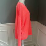J.Crew neon orange linen knit pullover sweater oversized L/XL Photo 4