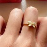 Emma Madison 18kt gold over sterling silver butterfly diamond prave Ring Size 5 Photo 6