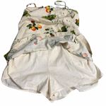 Abercrombie & Fitch NEW  Linen-Blend Button Skort in Tan Fruit Pattern Medium Photo 8