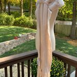 RINO & PELLE “SNOWHITE” CREAM FAUX FUR SCARF Fringe White Photo 3