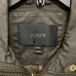 J. Crew Downtown Field Jacket Sz Med Petite Waxed Cotton Mossy Brown Photo 2