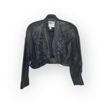 Vintage 90s Y2K: Erez x Lillie Rubin ☻︎ Whip Stitch Leather Jacket ☻︎ Black Gold Size M Photo 3