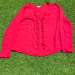 Candie's  button front women’s cute preppy red top (L) Photo 0