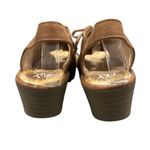 Fly London  Yuta Perforated Leather Lace-up Wedge Sandal Tan Metallic Sz EU 38 Photo 11