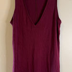 Babaton ARITZIA V Neck Loose Fit Tank Top Burgundy Wine Small Photo 0