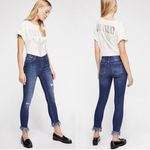 Free People  Great Heights Fringe Skinny Jeans Medium Wash Size 27 Photo 1