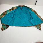 Russell Kemp Jacket Blazer Animal Leopard Print 100% Silk Vintage Size 8 80s Brown Photo 2