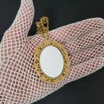 Vintage Avon 1973 Serena Rose Mirror Pendant Necklace Photo 1