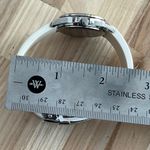 Bulova Caravelle by  Ladies Watch White Silicone Bracelet White Dial Date Window Photo 10