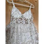 Lulus NWT  Darling Romance White Tulle Floral Applique Bustier Midi Dress Sz S Photo 4
