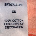 THML Pink Orange Striped Peasant Top XS Ruffle Flutter Sleeve Cotton Boho Peplum Photo 15