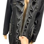 Nexx Black Gray Zip Up Midi Dress Coat with Pockets Imported 46 or Womens Large Photo 7