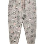 Disney Sleepwear Mickey & Minnie Grey & Pink Sweatpants Women’s Size Large Photo 0