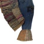 Young Threads Ruffle Patchwork Boho Denim Cardigan M Whimsiboho Western Hippie Blue Size M Photo 5