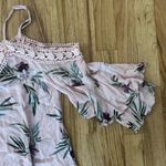 Aeropostale Women’s Pink Floral Laced Sleeveless Top Sz Large Photo 2