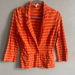Caslon Orange & Yellow Striped Cotton Blazer Photo 1