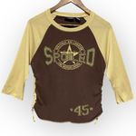 No Boundaries Y2K Spoiled Brown Tan Ruched Side Top Juniors Sz L 11/13 Vintage 2000s Photo 0