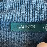 Ralph Lauren Lauren Sweater Size Medium Blue Cowl Neck Waffle Knit Pullover Photo 1