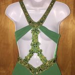 Green & Gold Beaded Riva Designs Ballgown Fancy Prom Dress Size 6 Photo 11